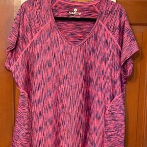 Velocity Women's Short Sleeve Pink and Black Tee